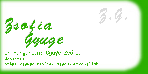 zsofia gyuge business card